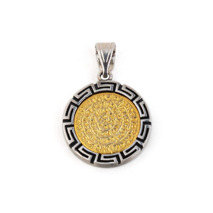 Phaistos Disc and Minoan Bee Pendant – 925 Sterling Silver and Gold Plated - Image 5