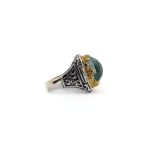 Byzantine Turquoise Doublet Ring - Sterling Silver Gold Plated - Image 4