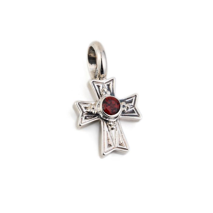 Gerochristo – Cross 925 Sterling Silver with Garnet - Image 1