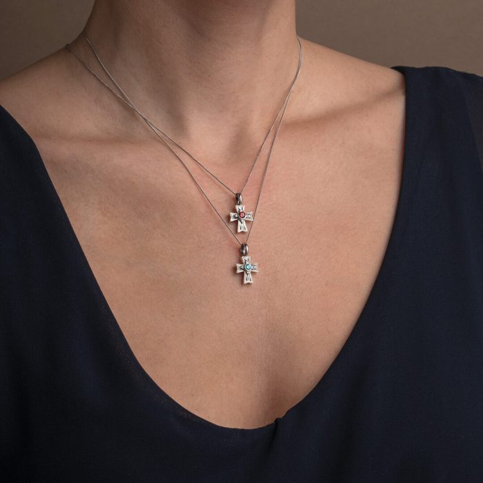 Gerochristo – Cross 925 Sterling Silver with Garnet - Image 2