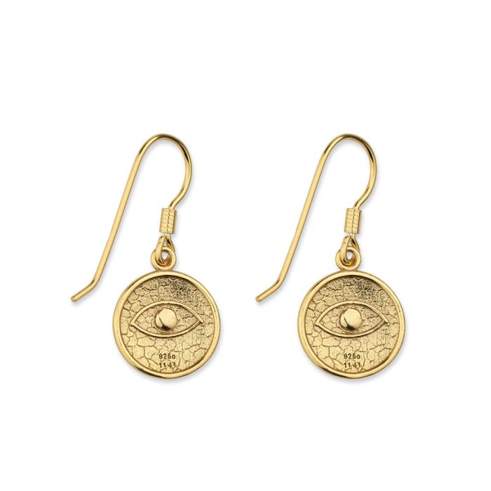 Sterling Silver Hoop Earrings with Eyes - Image 3