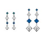 Meander Dangle Earrings – 925 Sterling Silver with Opal - Image 3