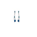 Greek Key Curvy Blue Opal Dangle Earrings - Image 5