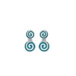 Blue fire opal drop spiral earrings - Image 5