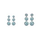 Opal spiral silver stud earrings - Image 5