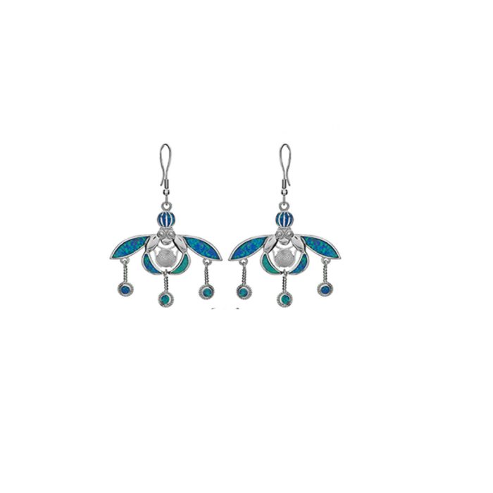 Minoan Malia Bees Earrings - 925 Sterling Silver with Opal - Image 5