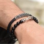 Meander Leather Bracelet - 925 Sterling Silver - Image 2