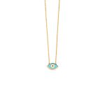 Evil Eye Necklace - 14K Gold with Turquoise Enamel