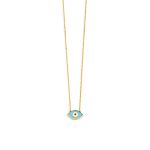 Evil Eye Necklace - 14K Gold with Turquoise Enamel - Image 4