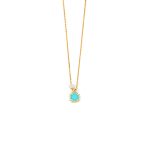 Cross Pearl Necklace - 14K Yellow Gold and Turquoise Enamel