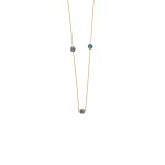 Blue Evil Eyes Necklace- 14K Gold