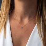 Evil Eye Necklace – 14K Yellow Gold with Blue Enamel - Image 2