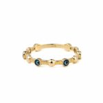 Blue Evil Eye Ring – 14K Yellow Gold