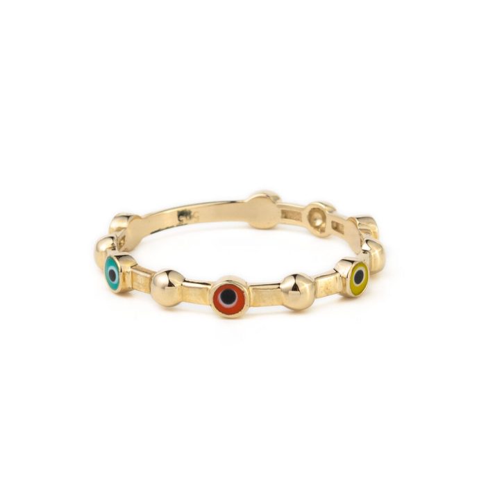 Eye Ring – 14K Yellow Gold - Image 1