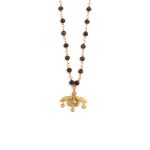 Rosary Necklace with Sterling Silver Cretan Bee Pendant