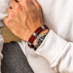 Greek key Leather Bracelet - Sterling Silver - Image 11