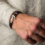 Sterling Silver Anchor Leather Bracelet - Image 4