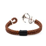 Brown Anchor Bracelet - 925 Sterling Silver - Image 3