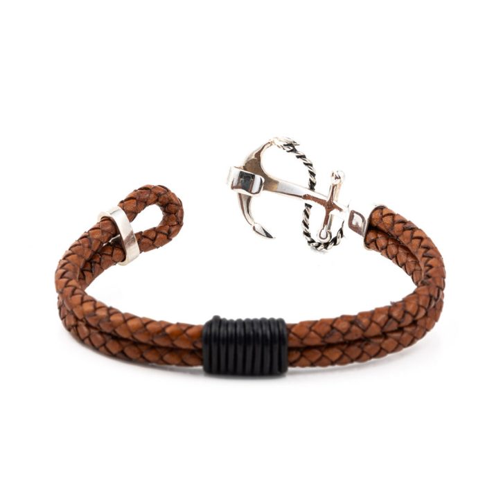 Brown Anchor Bracelet - 925 Sterling Silver - Image 3