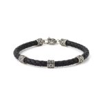 Axion Leather Bracelet - Sterling Silver - Image 2