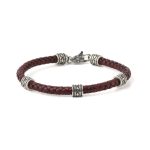 Axion Leather Bracelet - Sterling Silver - Image 3