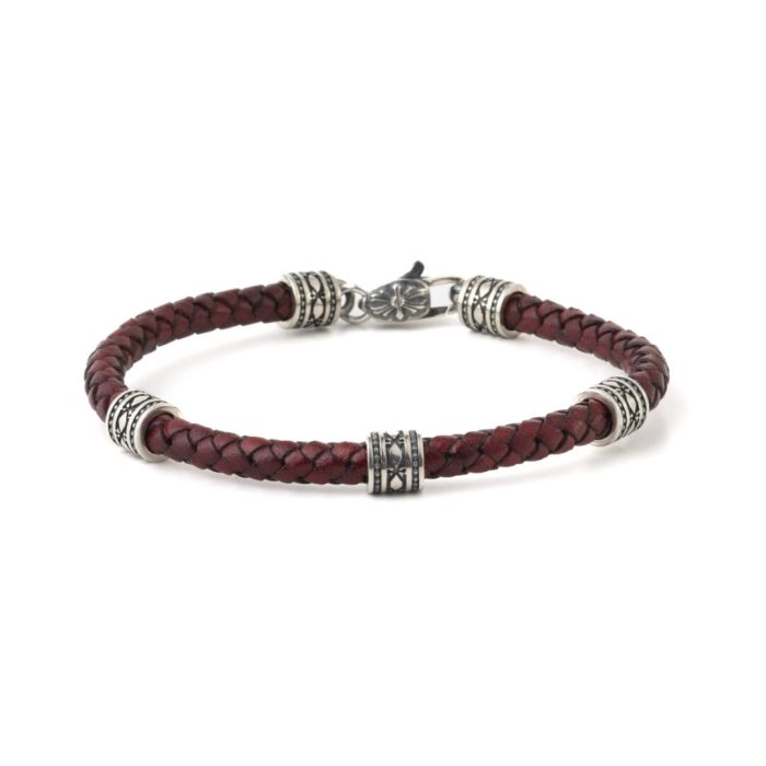 Axion Leather Bracelet - Sterling Silver - Image 3