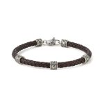 Axion Leather Bracelet - Sterling Silver