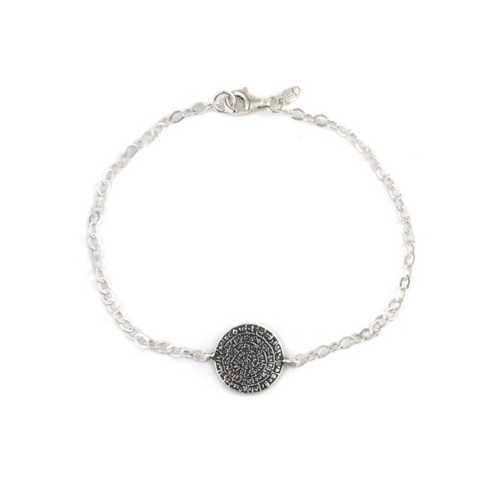 Phaistos Disc Chain Bracelet - 925 Sterling Silver - Image 1