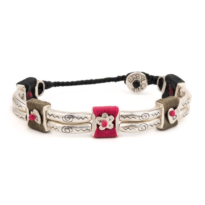 Babylonia Bracelet Love N Peace Black – 935 Sterling Silver - Image 1