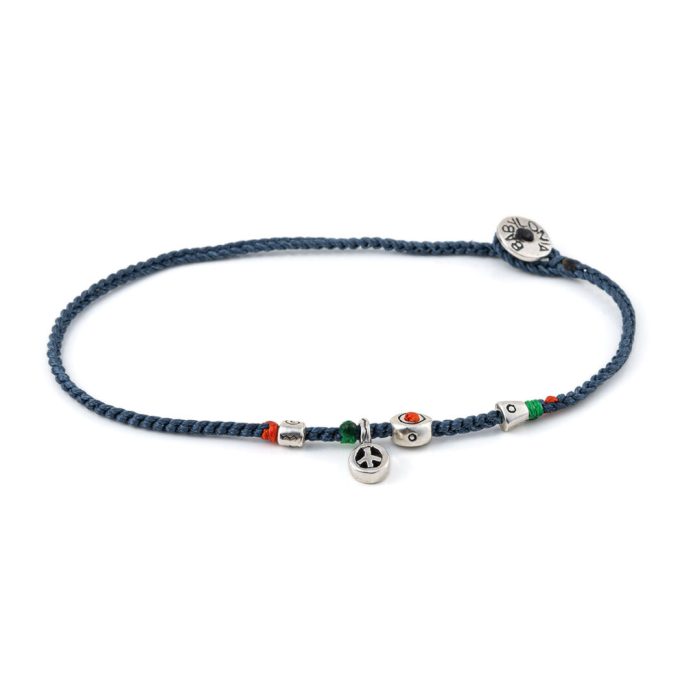 Babylonia Bracelet Peace Charm Blue Jean – 935 Sterling Silver - Image 1