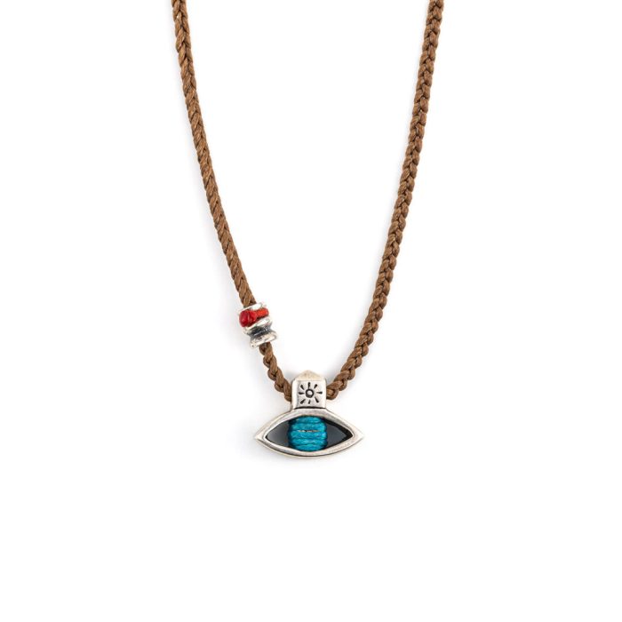 Babylonia Κολιέ Evil Eye Καφέ - Ασήμι 935 - Image 1