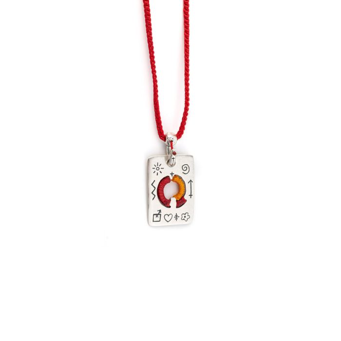 Babylonia Necklace Symbols Red – 935 Sterling Silver - Image 1