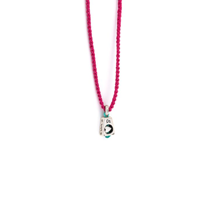 Babylonia Necklace Love Charm Fuchsia – 935 Sterling Silver - Image 1