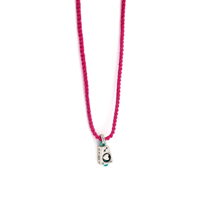 Babylonia Necklace Love Charm Fuchsia – 935 Sterling Silver - Image 2