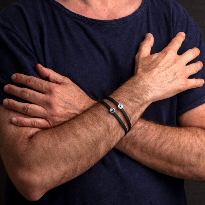 Eye Rubber Bracelet - Sterling Silver - Image 2