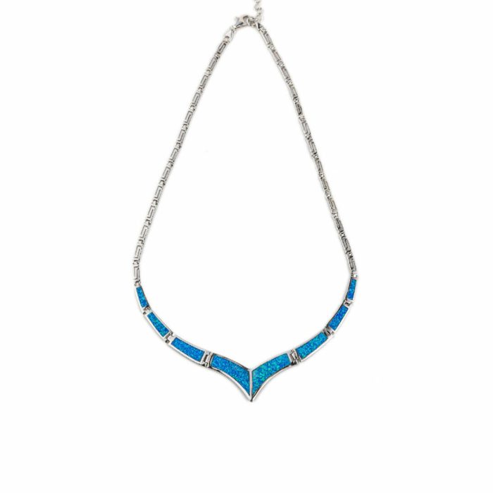 Meander - Blue opal silver necklace - Image 10