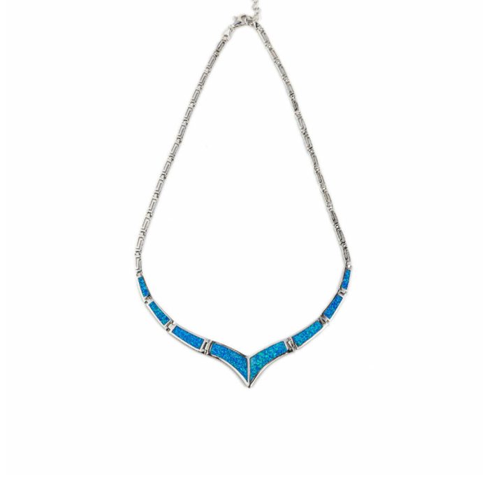 Meander - Blue opal silver necklace - Image 1