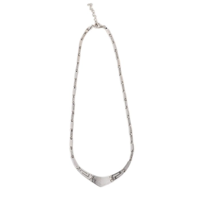 Blue Opal Greek Key Necklace - Sterling Silver - Image 4