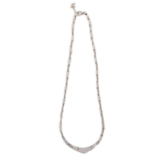 Blue Opal Greek Key Necklace - Sterling Silver - Image 3
