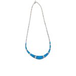 Greek Key Blue Opal necklace