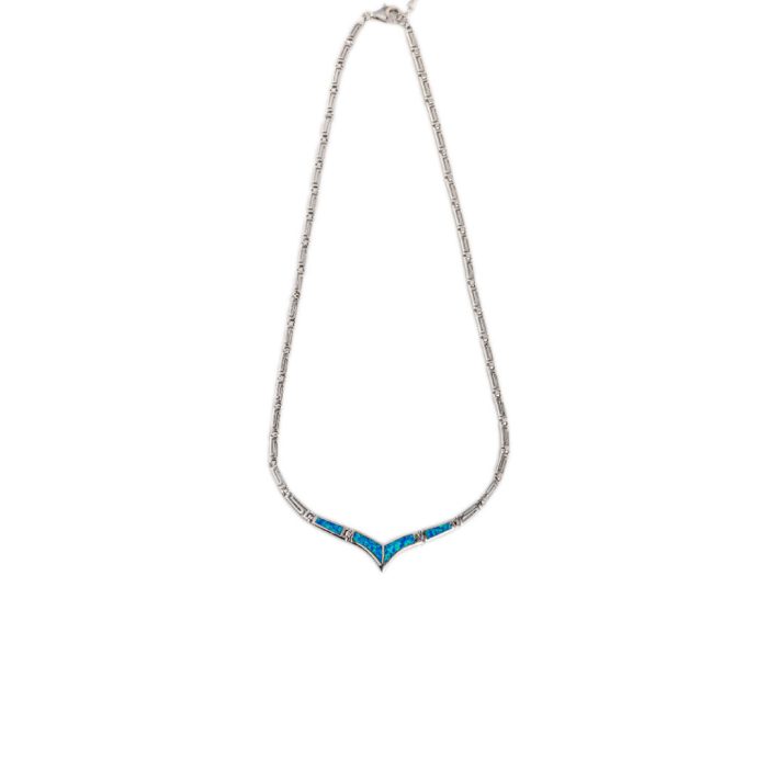 Meander - Blue opal silver necklace - Image 6