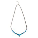 Meander - Blue opal silver necklace - Image 4