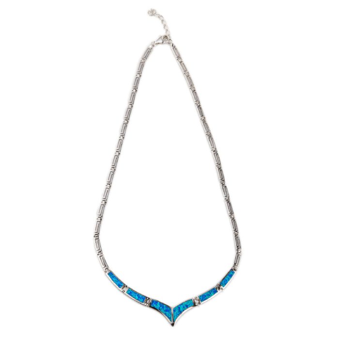 Meander - Blue opal silver necklace - Image 4