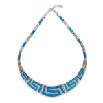 Blue Opal Meander round necklace - Image 3