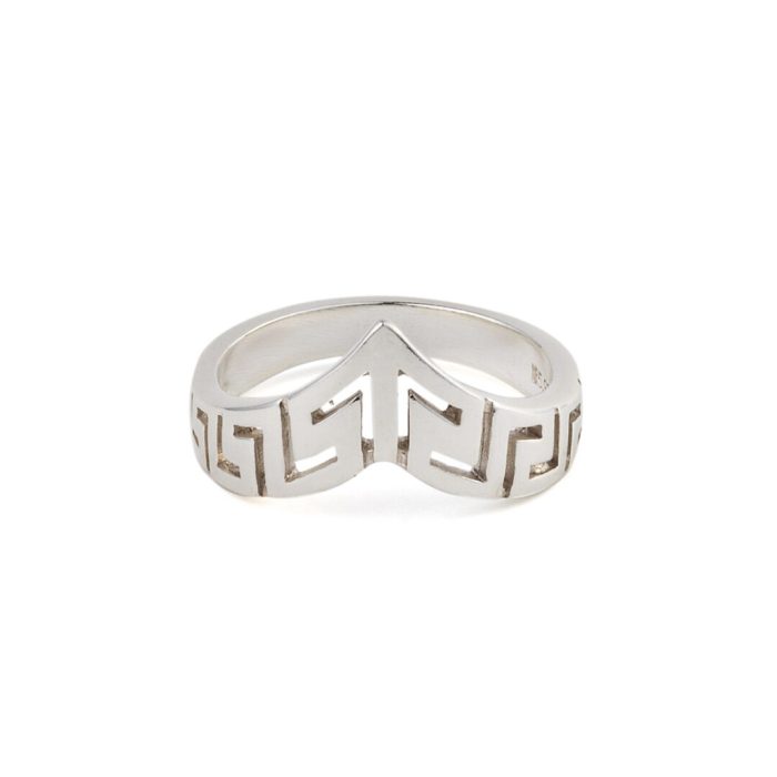 Sterling Silver Greek Key Ring