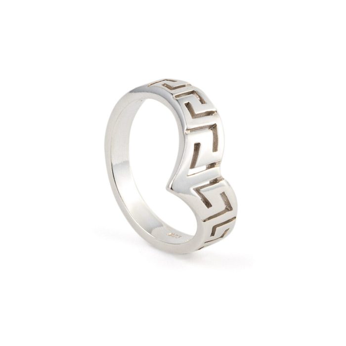 Sterling Silver Greek Key Ring - Image 3