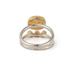 Peridot and Zircon Ring - 925 Sterling Silver and Gold Plated - Image 3