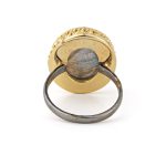 Labradorite Oval Ring- 925 Sterling Silver and Gold Plated - Image 4
