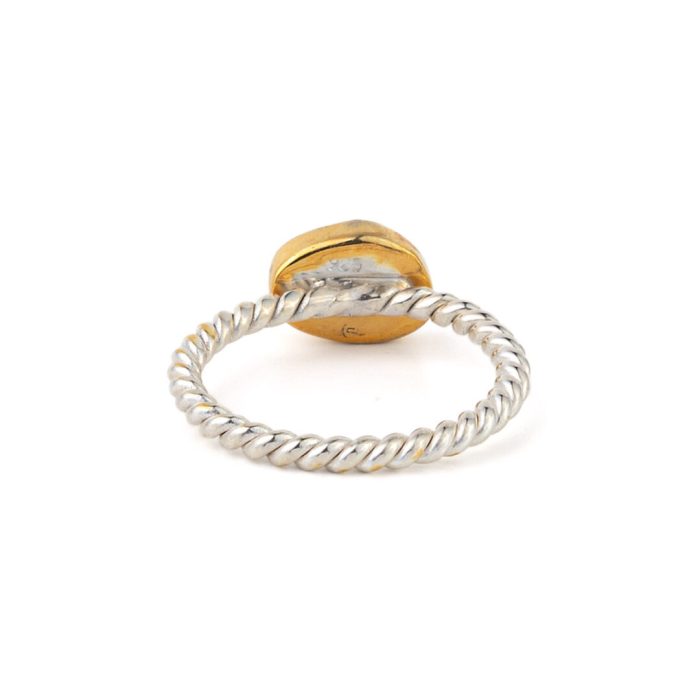 Tanzanite Twist Stacking Ring - Sterling Silver and Gold Plated - Image 3