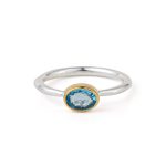 Δαχτυλίδι με Blue Topaz – Ασήμι 925 Επιχρυσωμένο